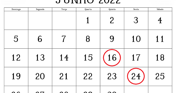 Repartições estaduais terão ponto facultativo nos dias 16 e 24 de junho