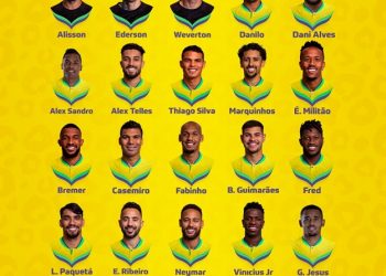 Paraíba083 traz a lista dos 26 convocados da Seleção Brasileira para a Copa do Mundo do Catar 2022