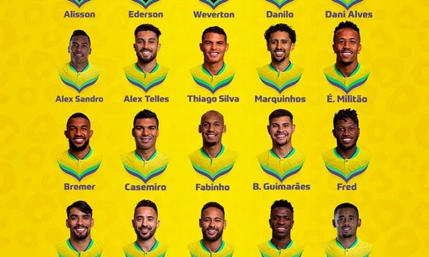 Paraíba083 traz a lista dos 26 convocados da Seleção Brasileira para a Copa do Mundo do Catar 2022