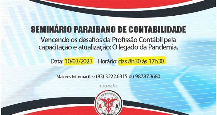 SINCONTABIL-PB realiza o “Seminário Paraibano de Contabilidade” no próximo dia 10