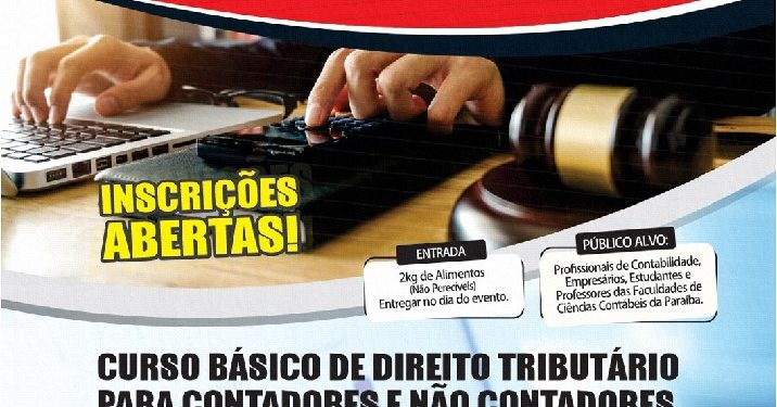 Sindicato dos Contabilistas da PB abre inscrições para Curso Básico de Direito Tributário para contadores e não contadores