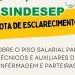 SINDESEP divulga esclarecimento sobre Piso Salarial de Auxiliares, Técnicos e Parteiras da rede privada