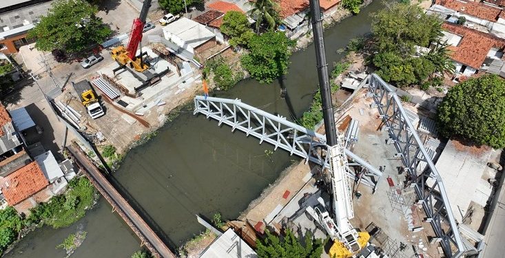 Iniciada instalação de nova ponte que ligará os bairros de Manaíra e São José em João Pessoa