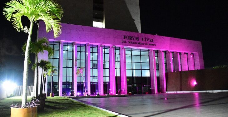 Prédios da Justiça da Paraíba ganham iluminação especial alusiva ao Outubro Rosa