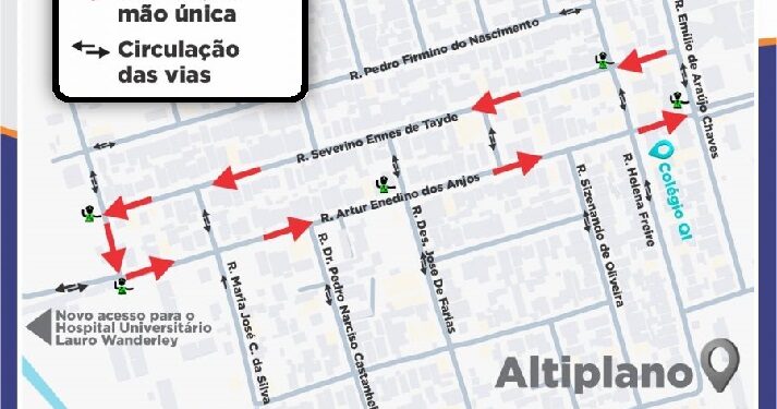 Implantação de novo binário facilita tráfego ao acesso recém construído entre o Altiplano e a UFPB